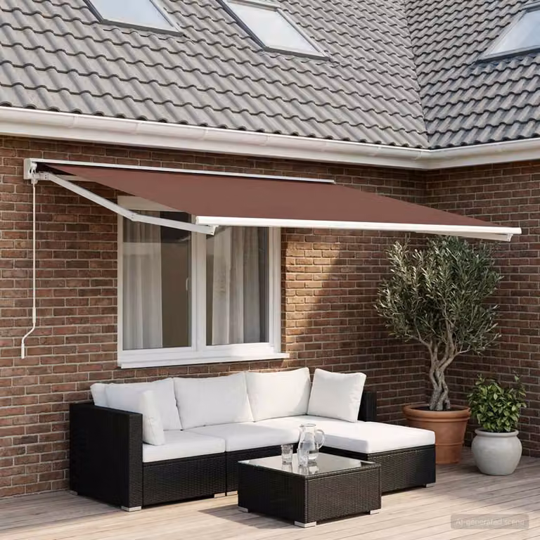 Telo di ricambio per tenda da sole vidaXL in poliestere, Marrone, L: 600 cm x P: 300 cm