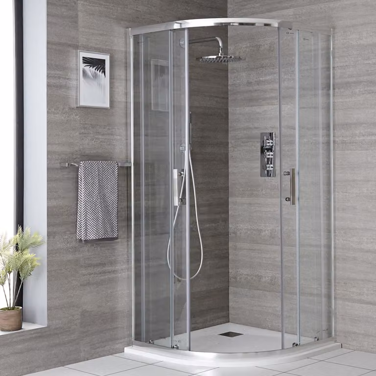 Box Doccia Angolare 900mm - Piatto Doccia Antracite