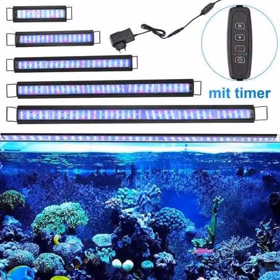Lampada per acquario da 45W con supporto e timer, adatta per uso interno