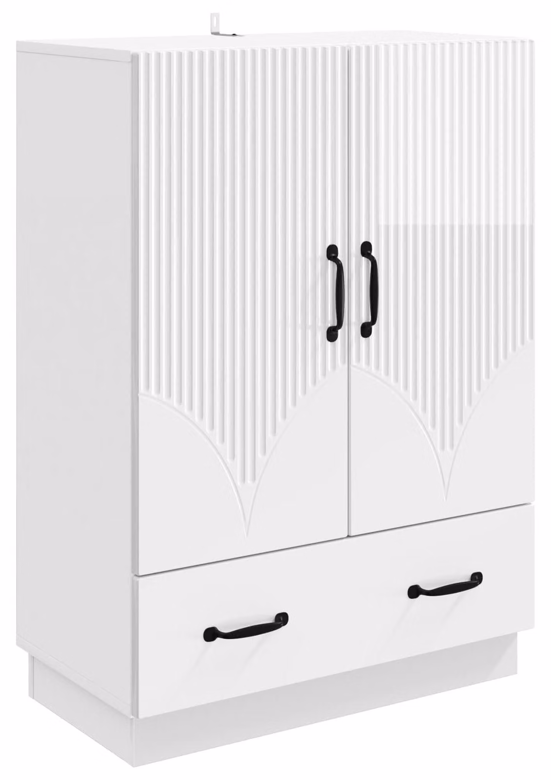 Credenza Bianco Lucido 66 x 34,5 x 92 cm Legno ingegnerizzato