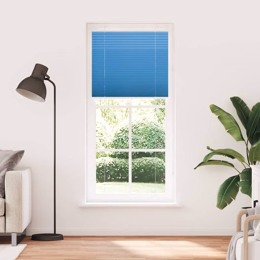 vidaXL Tenda Plissettata Blu 100x200 cm Larghezza Tessuto 99,4 cm
