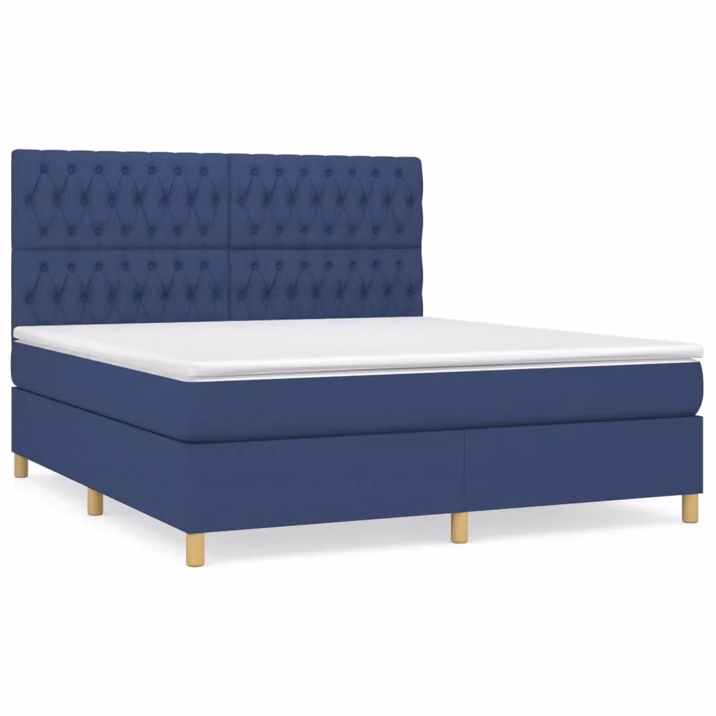 Letto Ibrido con Giroletto a Molle e Materasso vidaXL, Colore Blu e Bianco, L/P/H: 180 x 200 x 128 cm – 2
