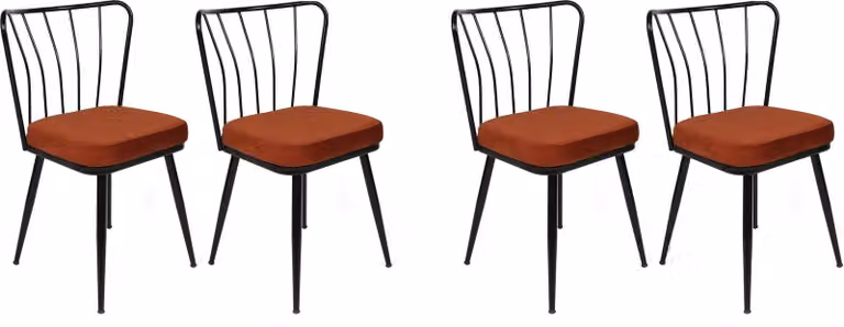 Skye Decor, Yıldız-945 V4, set di sedie (4 pezzi), piastrelle rosse, 100% METALLO, 43 x 42 x 82 cm