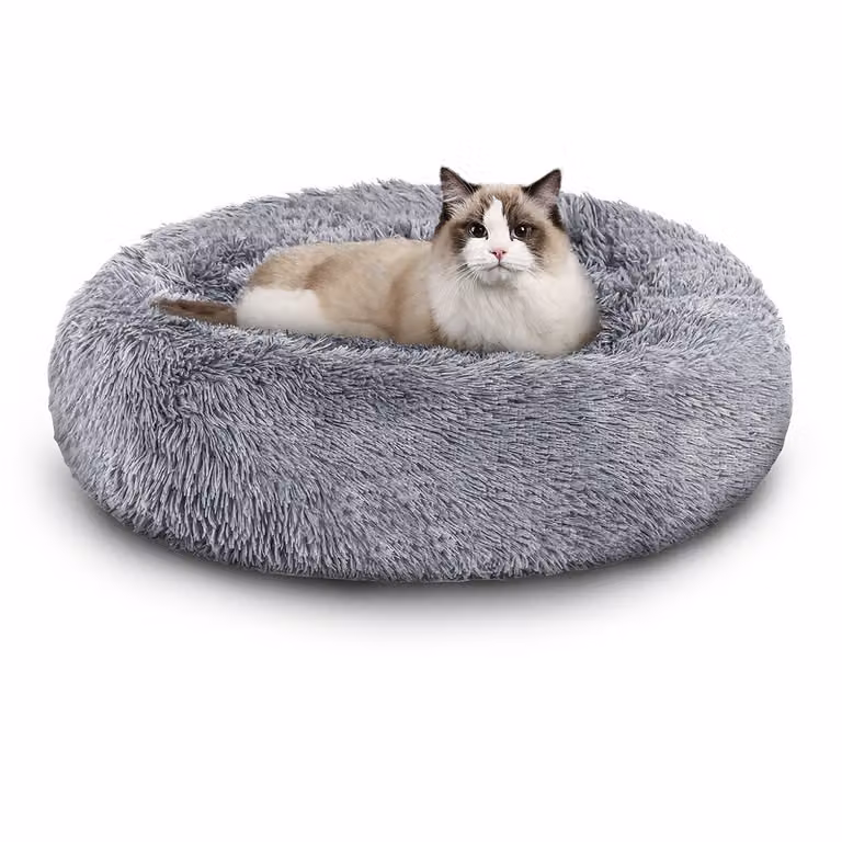 Jayseuw cane letto peluche posto letto cane cuscino gatto lavabile antiscivolo confortevole 60cm grigio chiaro