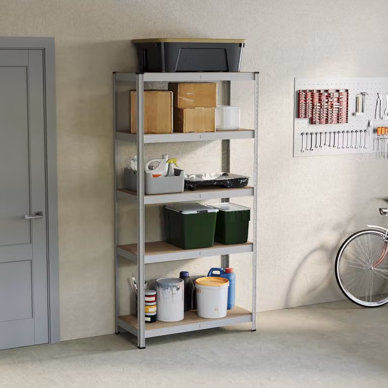 Solidchoice - Scaffale portante a 5 ripiani, adatto per interni ed esterni, zincato