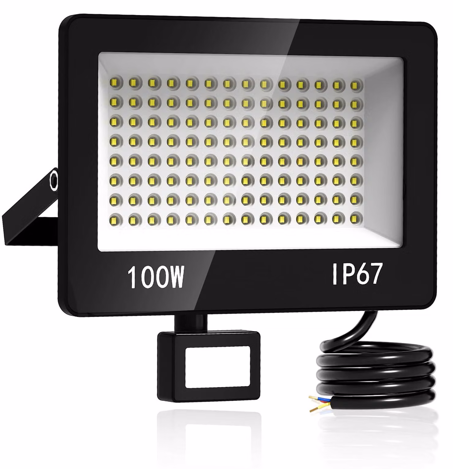 Faretto LED da esterno, 100W, 10.000 lumen, con sensore di movimento, grado di protezione IP67
