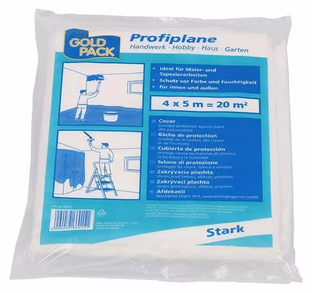 Telo di copertura professionale in LDPE, trasparente, dimensioni 4 x 5 metri
