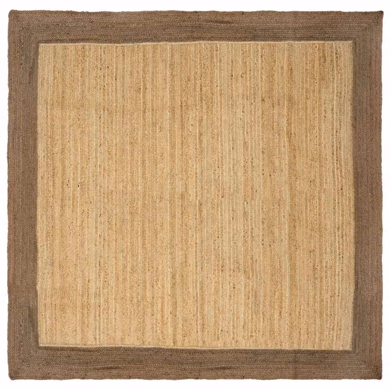 Tappeto da area moderno in juta lavabile vidaXL, Grigio e Beige, L 200 x P 200 cm