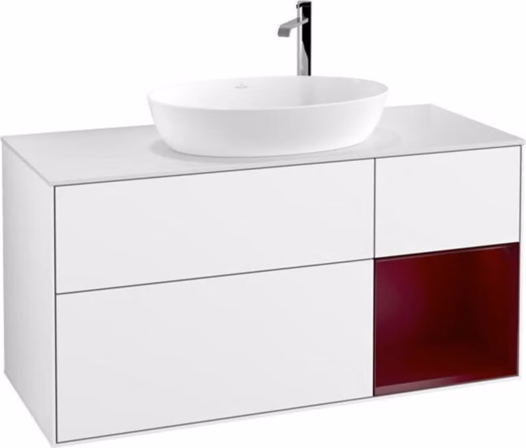 Mobiletto V&B Finion 120 cm, Pl w m, Rg Peo m Lac, glo wh. Lac