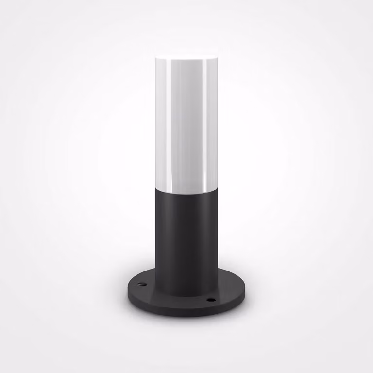 Lampione Per Esterno Moderno Metallo Nero 1 Luce Le27 60W Ip54