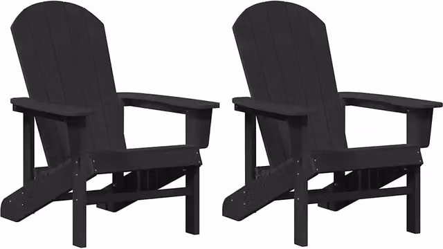 Sedia da Giardino 2 pz | Sedie da Esterno Nero 82 x 74 x 92 cm Polietilene