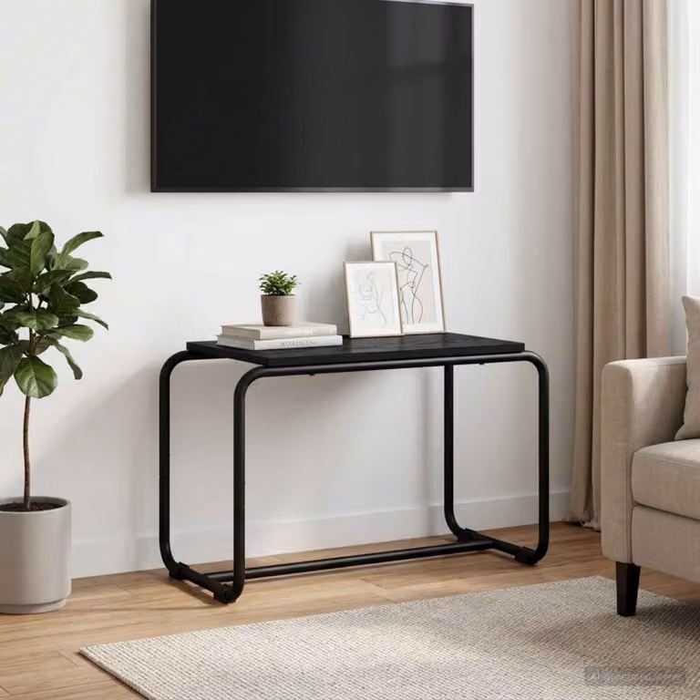 Supporto TV vidaXL in legno ingegnerizzato e metallo, colore nero, L 60 cm x P 35.5 cm x H 42 cm