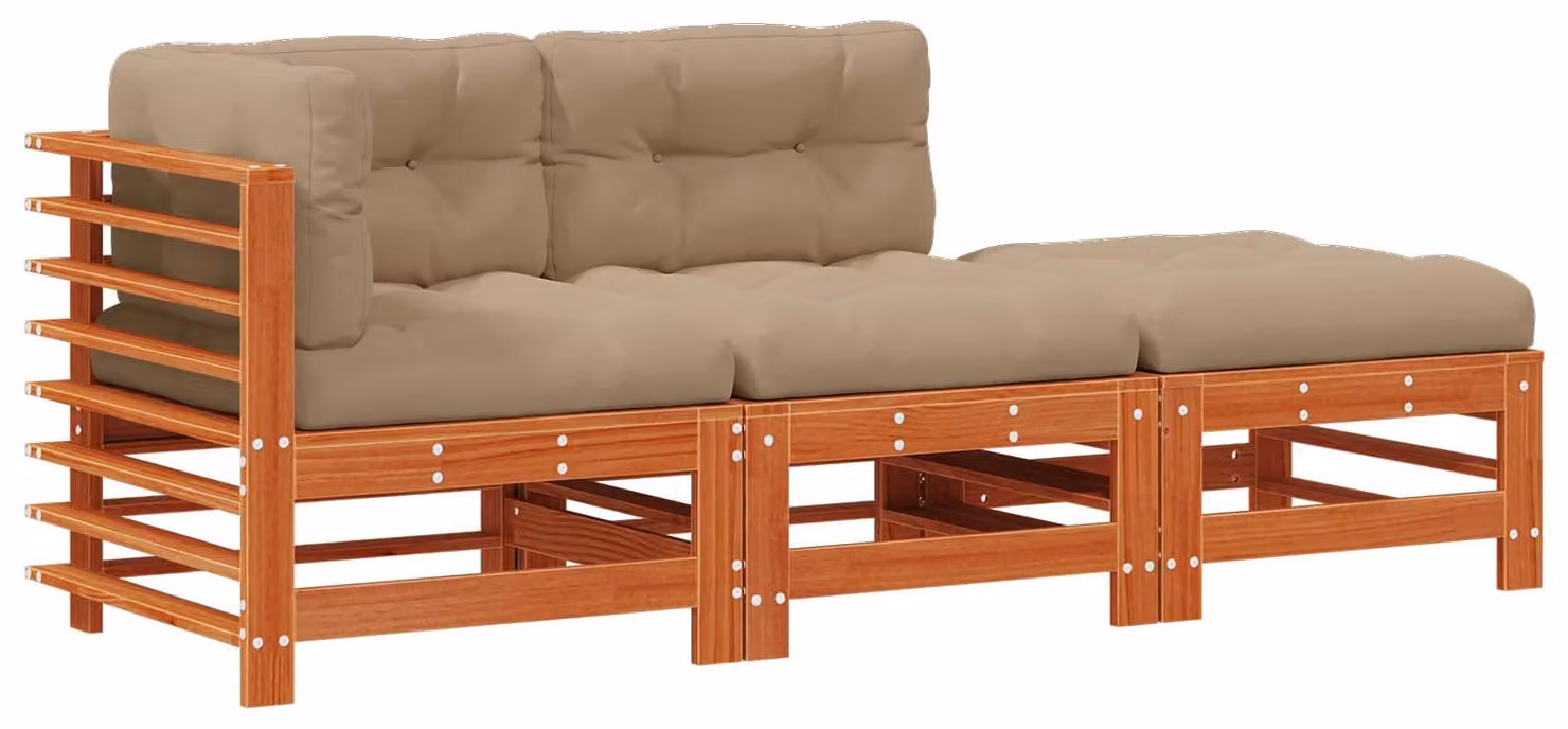 Set Lounge da Giardino 3 pcs Marrone Cerato