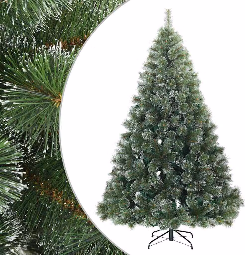 Albero di Natale Artificiale Snodato Foderato di Neve Verde