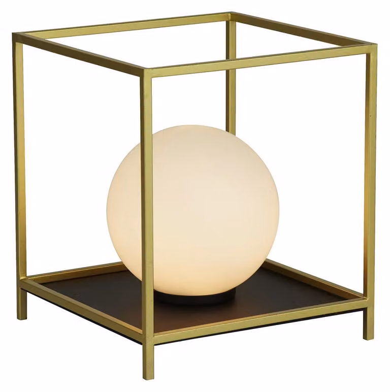 Abatjour Contemporaneo Bloccare Acciaio Nero Vetro Oro 1 Luce G9