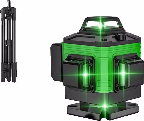 Livella laser, proiezione a 360 gradi, funzionalità di autonivelamento, 16 linee, treppiede e custodia in plastica
