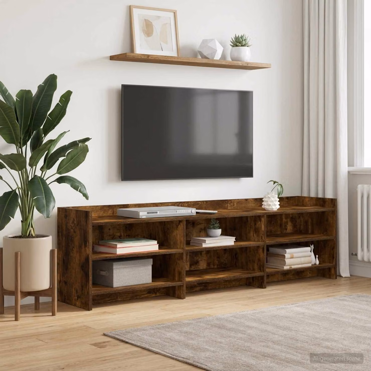 Mobile TV vidaXL in legno ingegnerizzato Rovere Fumo, L: 168 cm, P: 33 cm, H: 47 cm