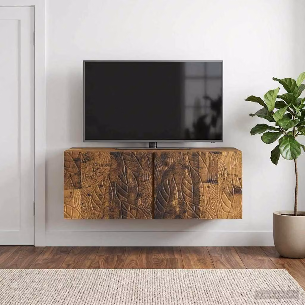 Mobile Porta TV da Muro vidaXL in Legno MDF Colore Marrone Stile Vintage L: 59,5 cm, P: 41 cm, H: 30 cm