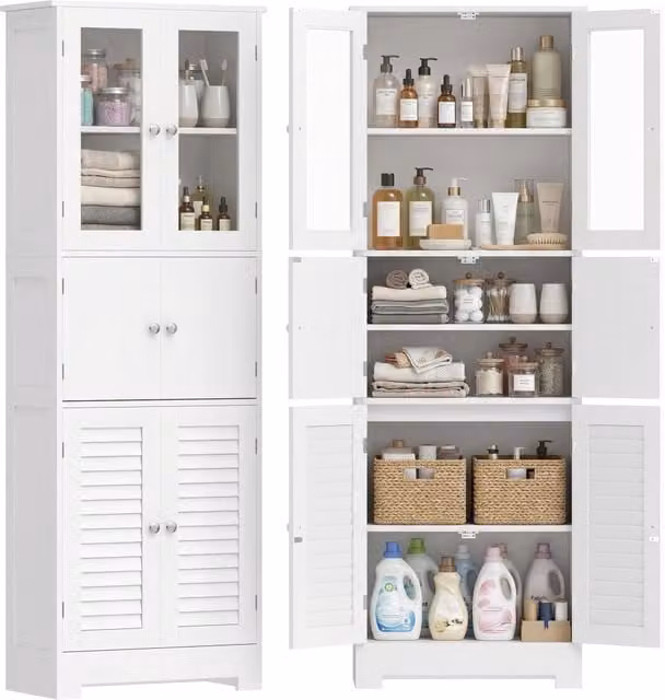 Mobile da bagno alto con 6 ante ¨C Xylo ¨C Bianco