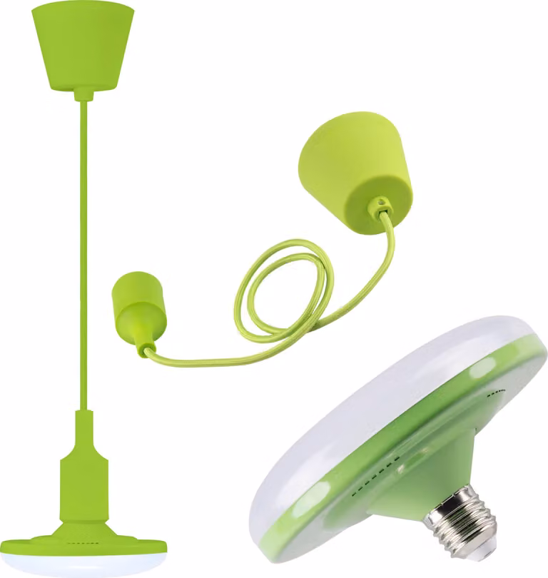 Lampada a sospensione KIKI verde 1xE27x10W in plastica, dimensioni: 100x23x15 cm, IP20, Polux