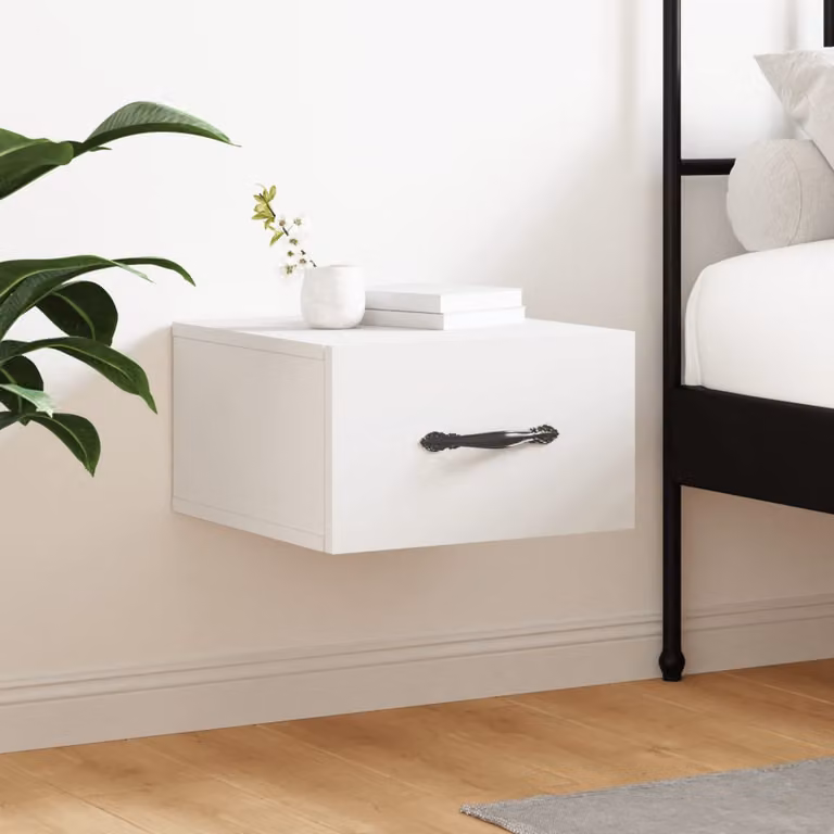 Comodino a muro vidaXL Bianco Moderno L 35 cm x P 35 cm x H 20 cm