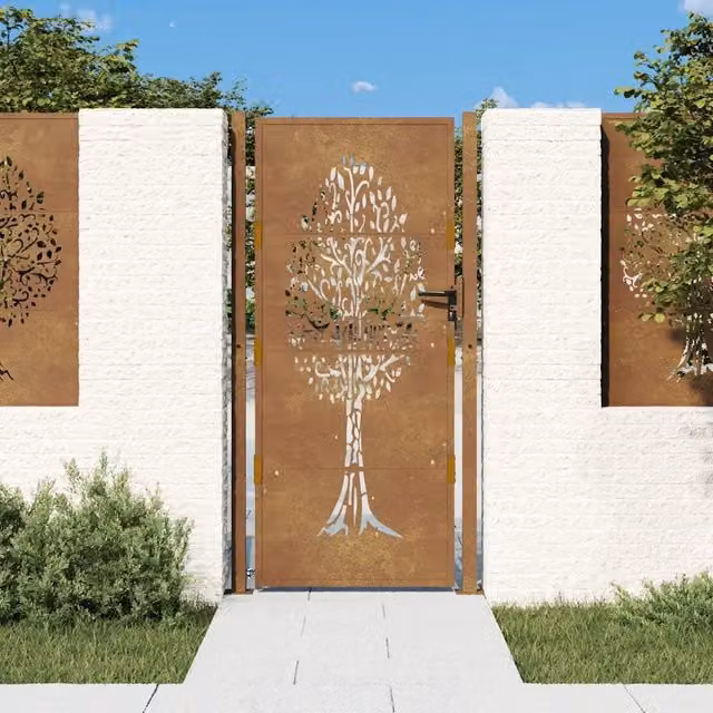 Cancello da giardino 100x175 cm con design ad albero 153164