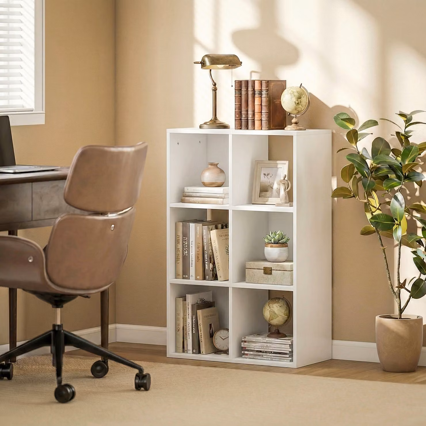 Libreria salvaspazio HOMCOM a 3 ripiani con sistema anti-ribaltamento, design moderno, Bianco, L: 61,5 cm, P: 29,5 cm, H: 91,5 cm – 2