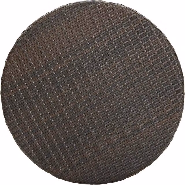 Tavolino da giardino rotondo in polyrattan marrone L: 106 cm, P: 60,5 cm