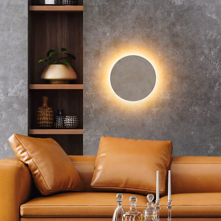Globo Applique da parete a LED Jillian, Bianco / Opale, Soggiorno / Sala da pranzo, Pietra, Moderno, Applique a LED
