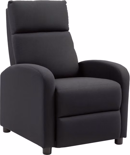 Poltrona Relax Imbottita con Schienale Reclinabile 135¡ã e Poggiapiedi Estraibile in Lino, 69x87x100.5 cm, Nero