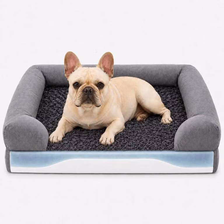 Cuccia ortopedica per cani, dimensioni 78x58x16 cm, con memory foam e schiuma di supporto, impermeabile, rivestimento removibile