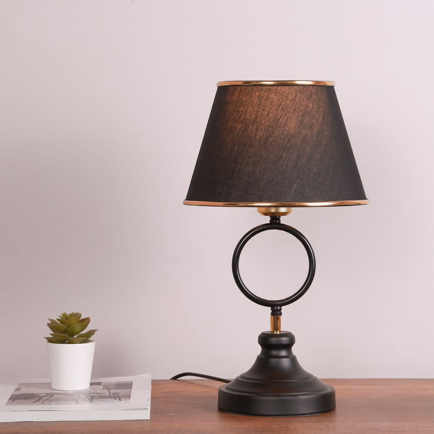 Opviq, AYD - 3263, lampada da tavolo, nero, metallo, 22 x 14 x 40 cm