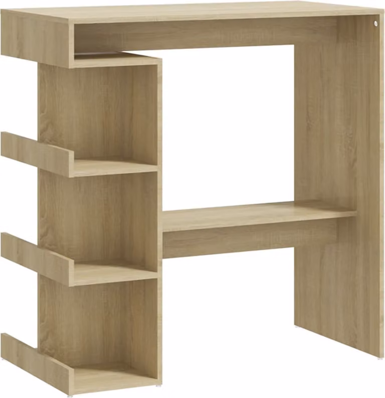 Tavolo Bar con Ripiani Rovere Sonoma 100x50x101,5 cm Truciolato