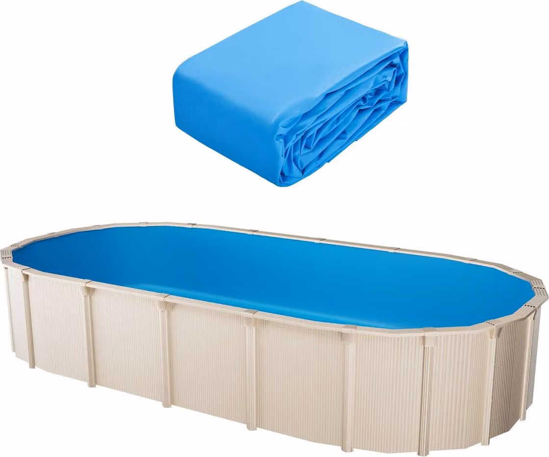 Rivestimento per piscina ovale 22 x 12,3 piedi Rivestimento per piscina con bordo sovrapposto Altezza parete 52 pollici