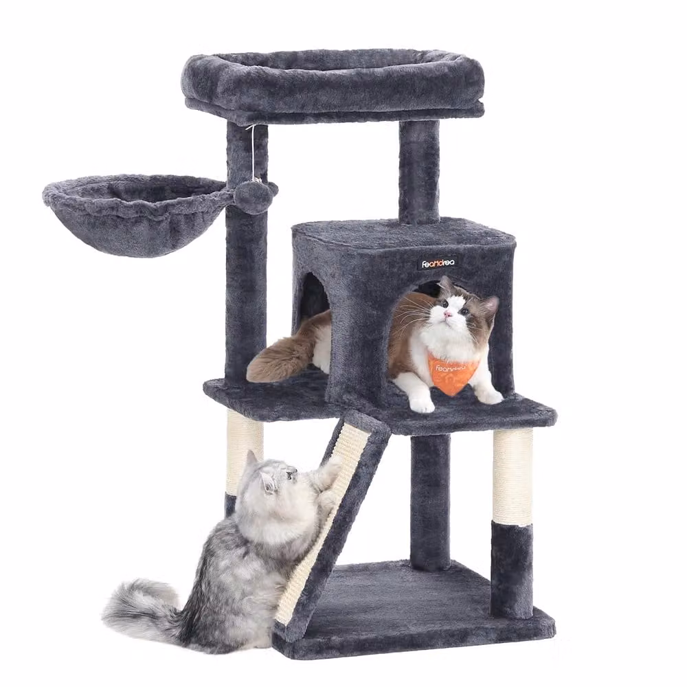 Albero per Gatti con Pendenza, Grigio Fumo