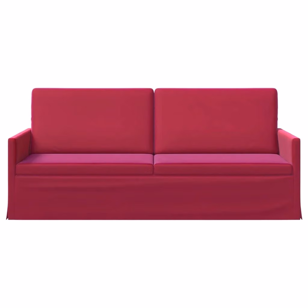 Divano a 3 posti moderno vidaXL in velluto rosso con struttura in metallo L: 190 cm, P: 81 cm, H: 82 cm – 2