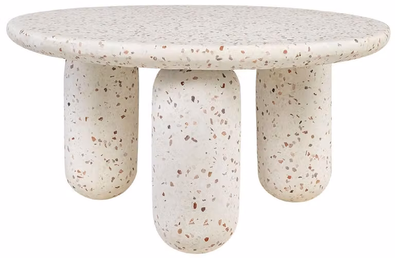 Casa Padrino Luxury Coffee Table White Ø 80 x H. 40 cm - Tavolo da soggiorno rotondo in pietra naturale Terrazzo - Mobili da soggiorno - Mobili in pietra naturale - Mobili - Arredamento