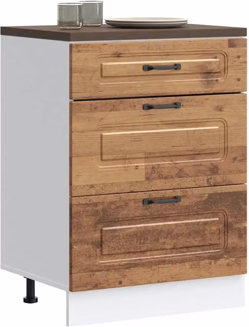 Base da cucina vidaXL in legno marrone con ante a battente