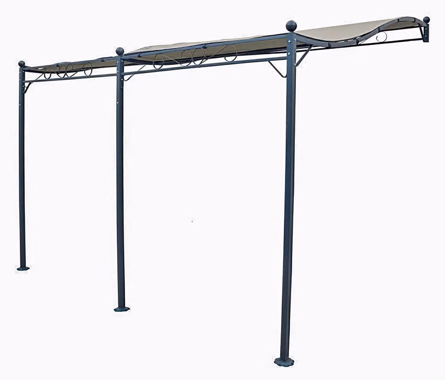 Pergola in tessuto, dimensioni 3 x 4 metri, colore crema, realizzata in poliestere, impermeabile