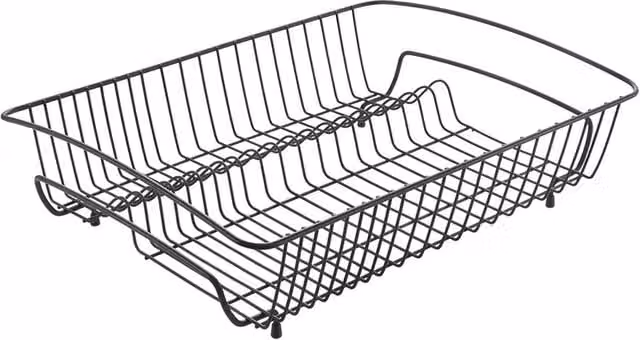 Scolapiatti rettangolare a 1 piano Metaltex in metallo nero L: 50 cm, P: 37 cm, H: 14 cm