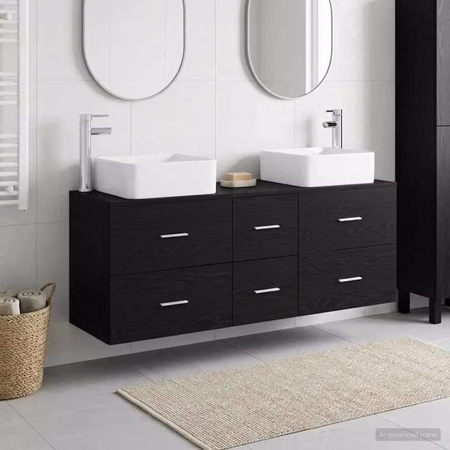 Set di Armadi da Bagno 3 pz Nero 49,5 x 41 x 63 cm 3405828