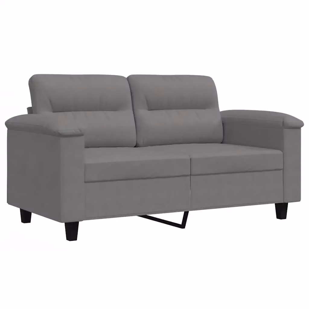Divano a 2 posti moderno vidaXL in microfibra grigia con struttura in metallo L: 150 cm, P: 80 cm, H: 77 cm – 2