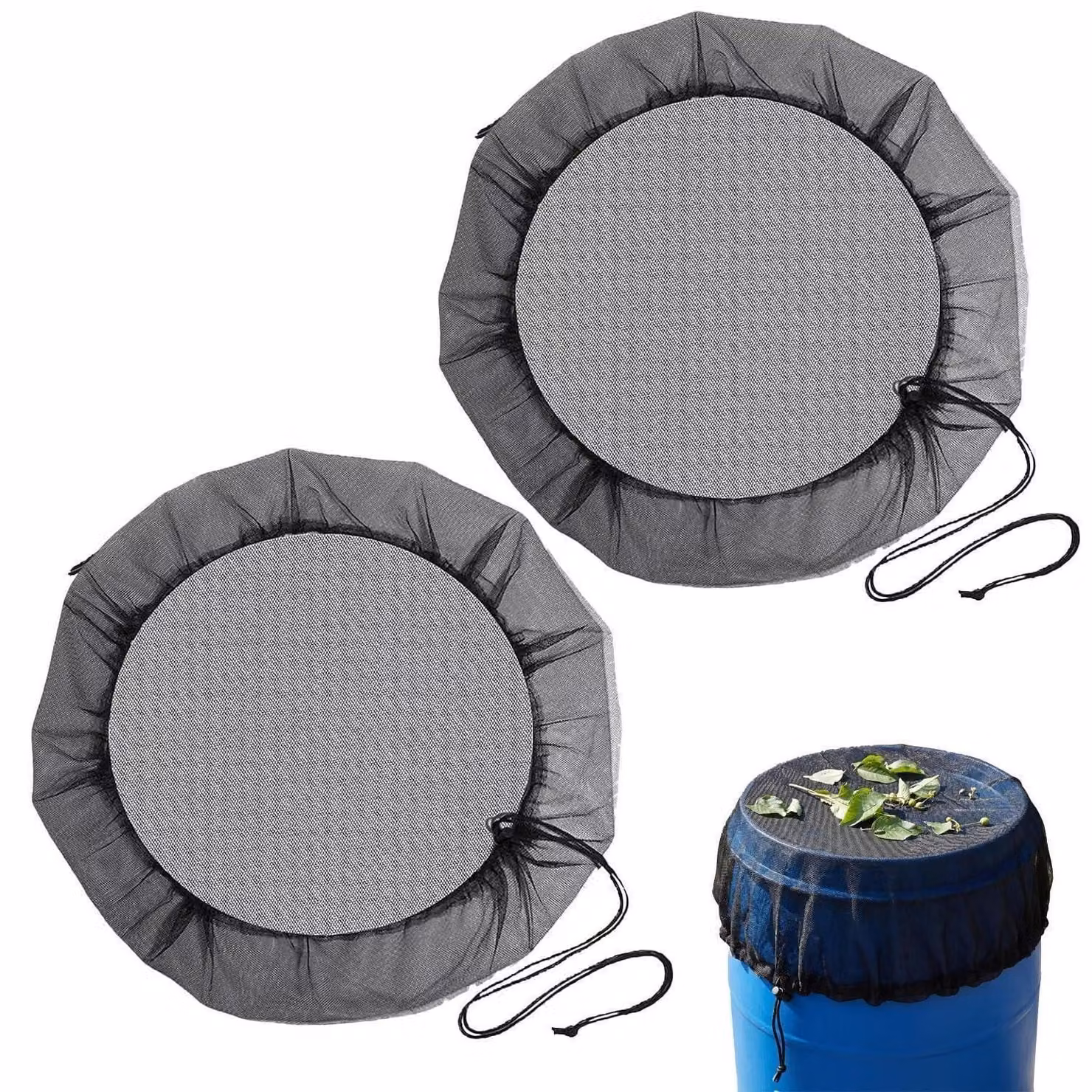 Copertura a rete per bidoni della spazzatura, protezione anti-zanzare, 95 cm, set da 2