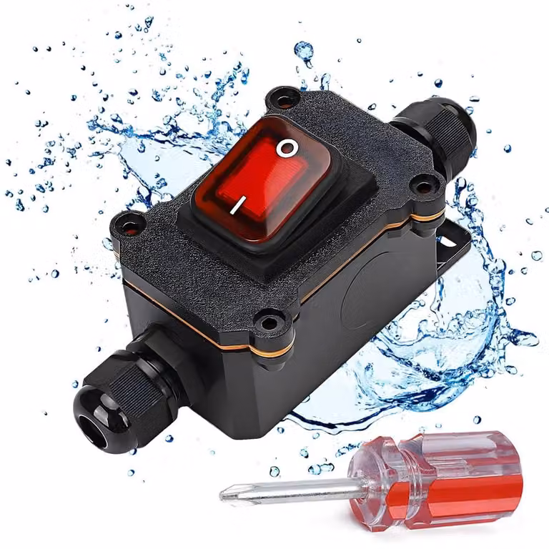 Interruttore a incasso impermeabile, 20A, 12V DC, DPST, grado di protezione IP67