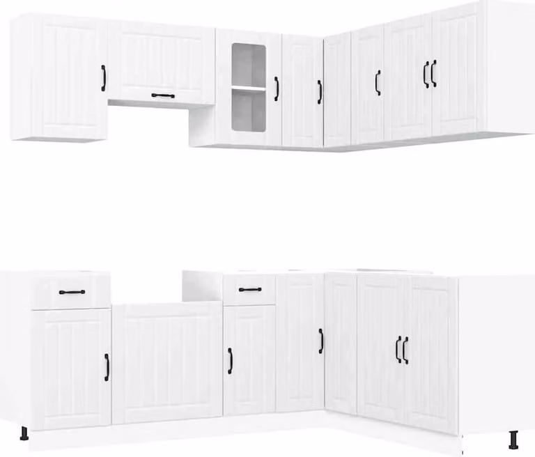 Set Mobili da Cucina 11 pz Kalmar Bianchi Legno Multistrato