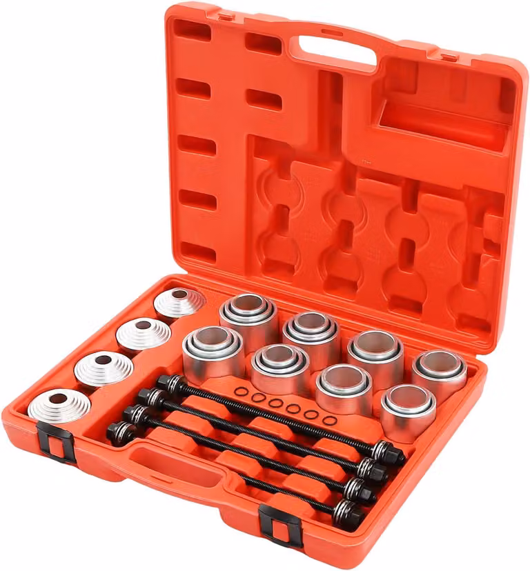 Set di estrattori per boccole in gomma, 28 pezzi, acciaio, da 36 a 82 mm