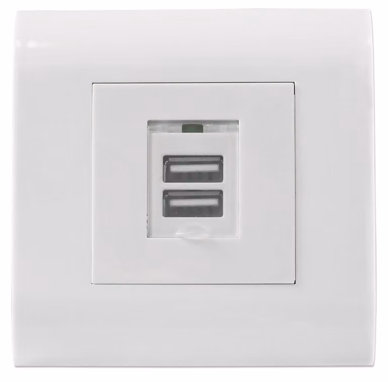 Intellinet 772211 Intellinet Unterputzdose 2x USB A-Ladeports 5V/2, 1A Abdeck.