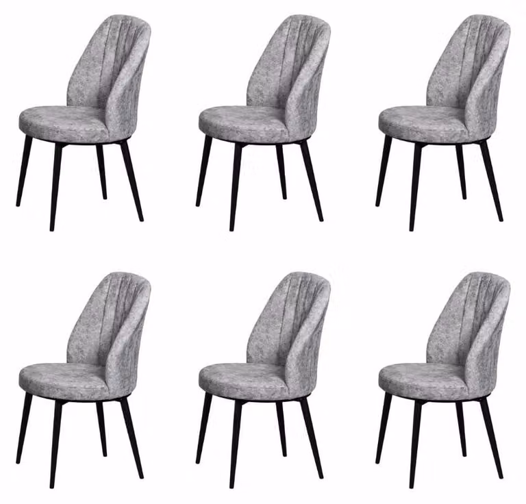 6 sedie, stile moderno, colore grigio, imbottite, confortevoli, nuove, versatili