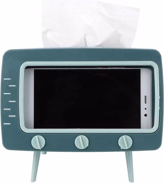 Scatola portaoggetti con dispenser di carta in stile retrò per la casa.
