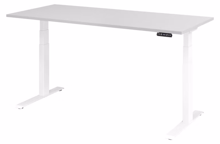 Scrivania elettrica bümö XDKB - Decorazione: grigio, dimensioni: 180 x 80 cm, struttura: bianco